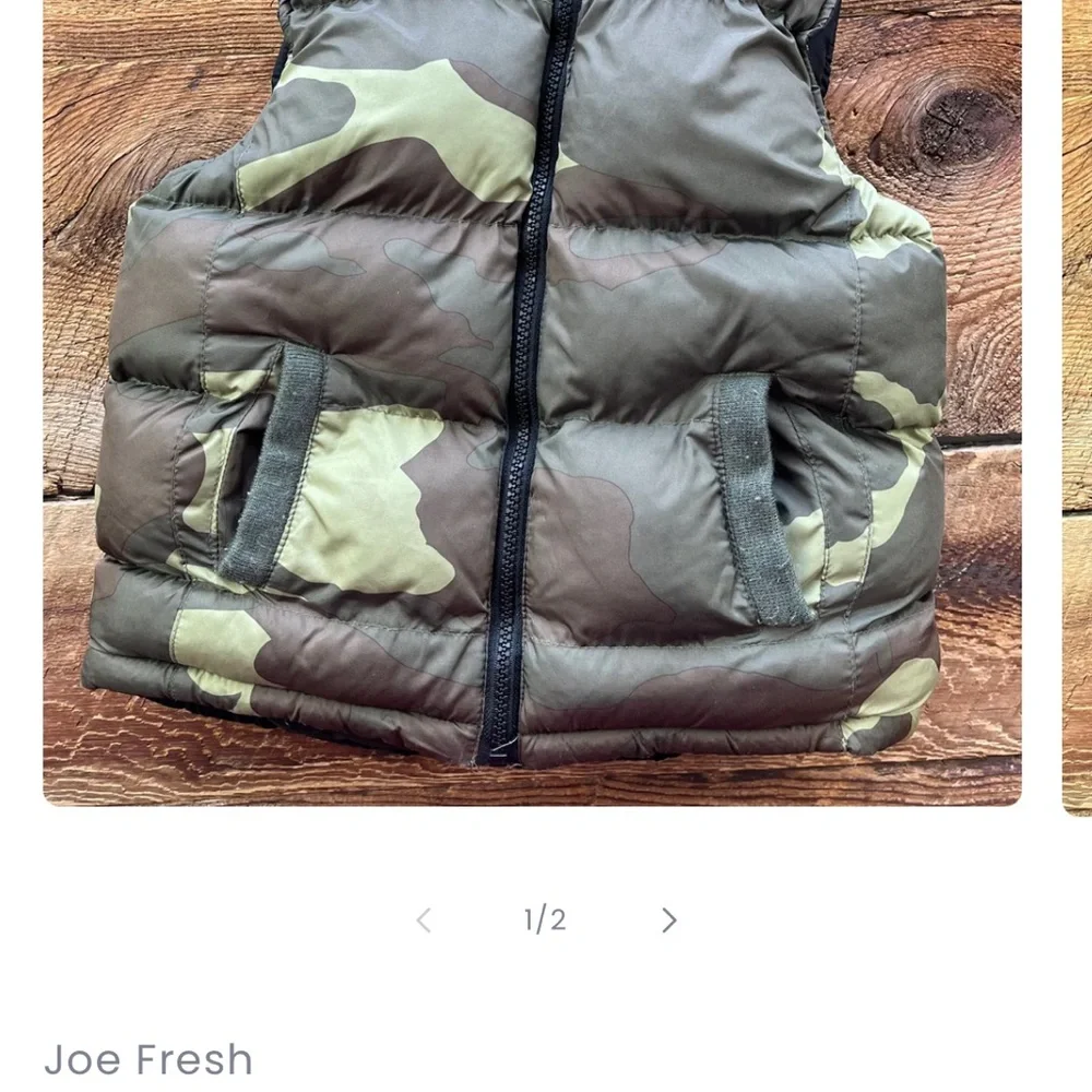 Joe Brown and Tan Puffer Vest Size 3